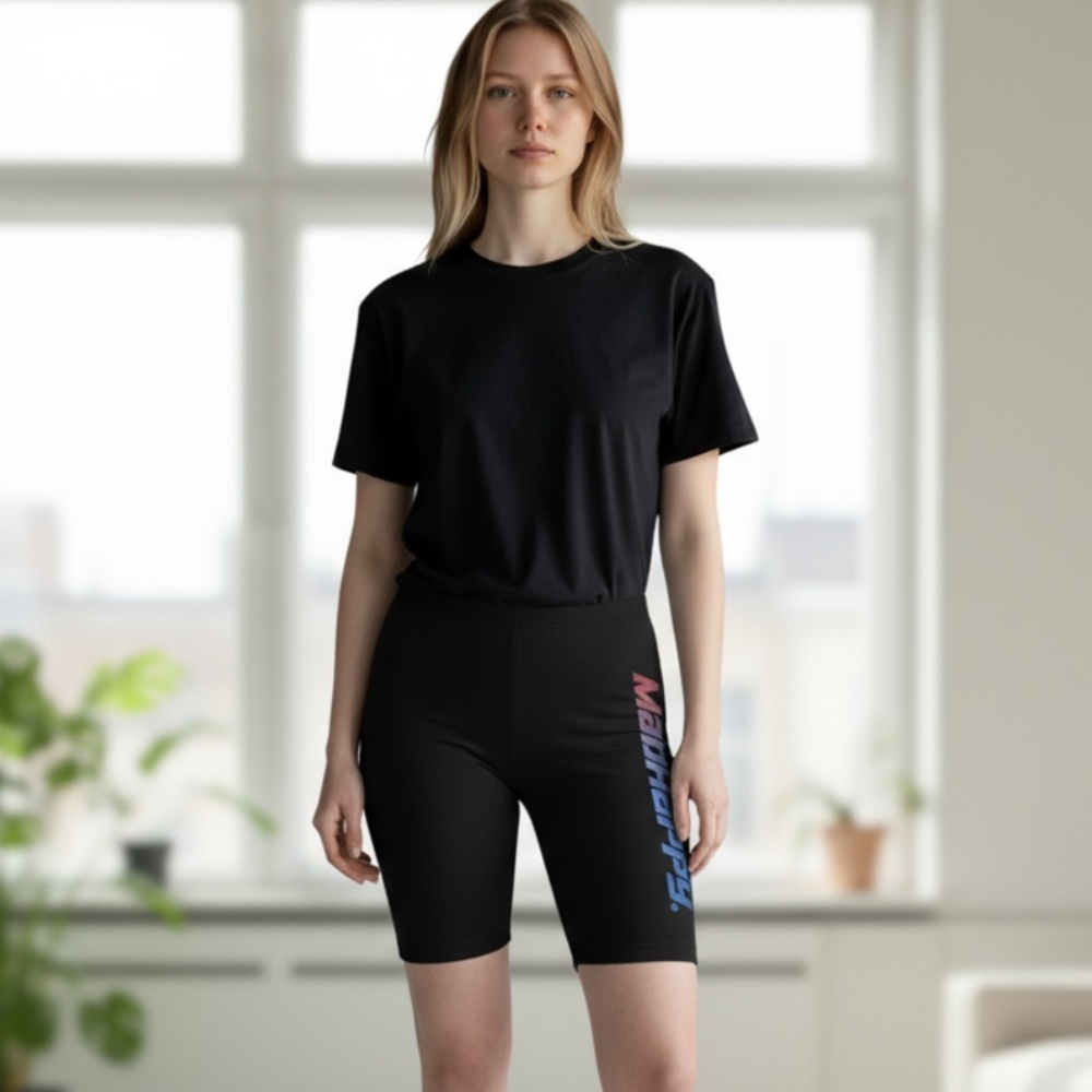 MADHAPPY Black Graphic Ombré Biker Cycling Shorts